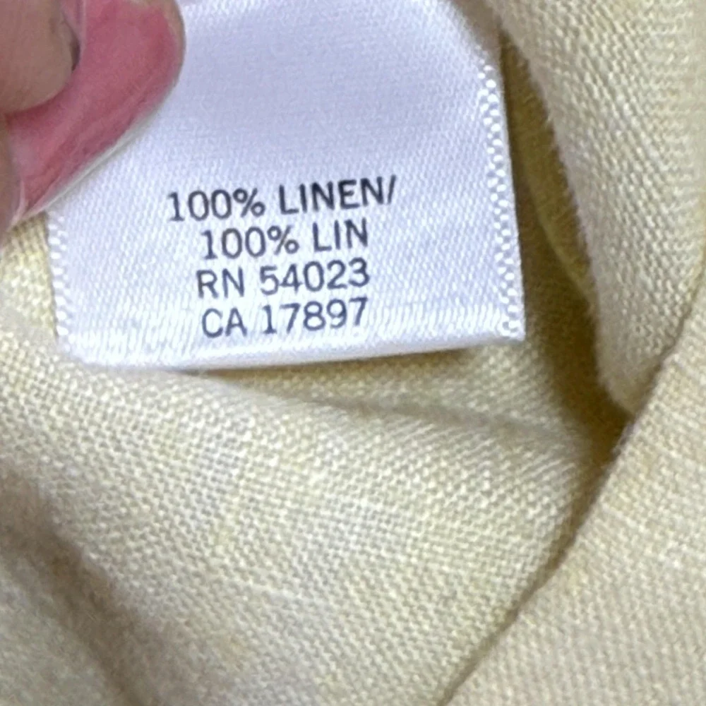 Banana Republic Shirt‎ Mens XL Yellow Linen Button Down Long Sleeve Collared